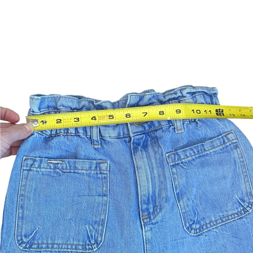 Zara Denim Paperbag Waist Jeans EUR 32 US 0 - High Rise Light Wash - Picture 2 of 11